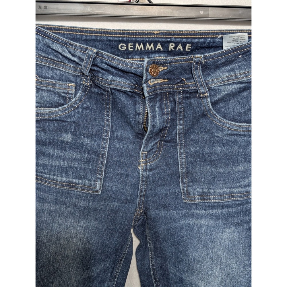 Gemma Rae Flare Leg Jeans Liam Wash Blue Denim Stretch Size 3/26 GHJ0048 - Picture 2 of 7